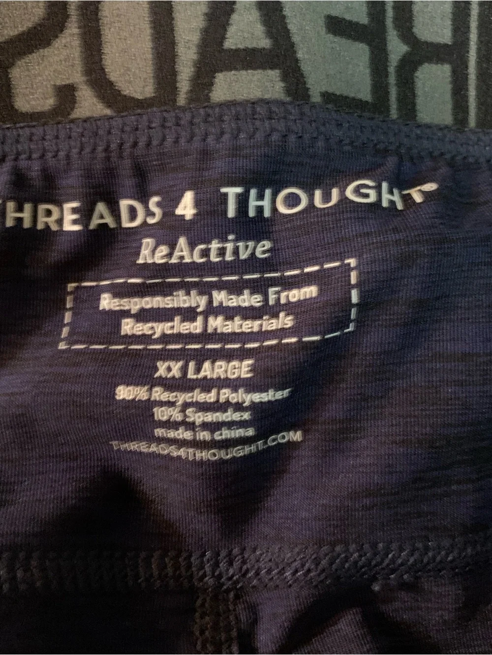 Threads 4 Thought Mens Navy and Teal Performance Leggings. SZ XXL